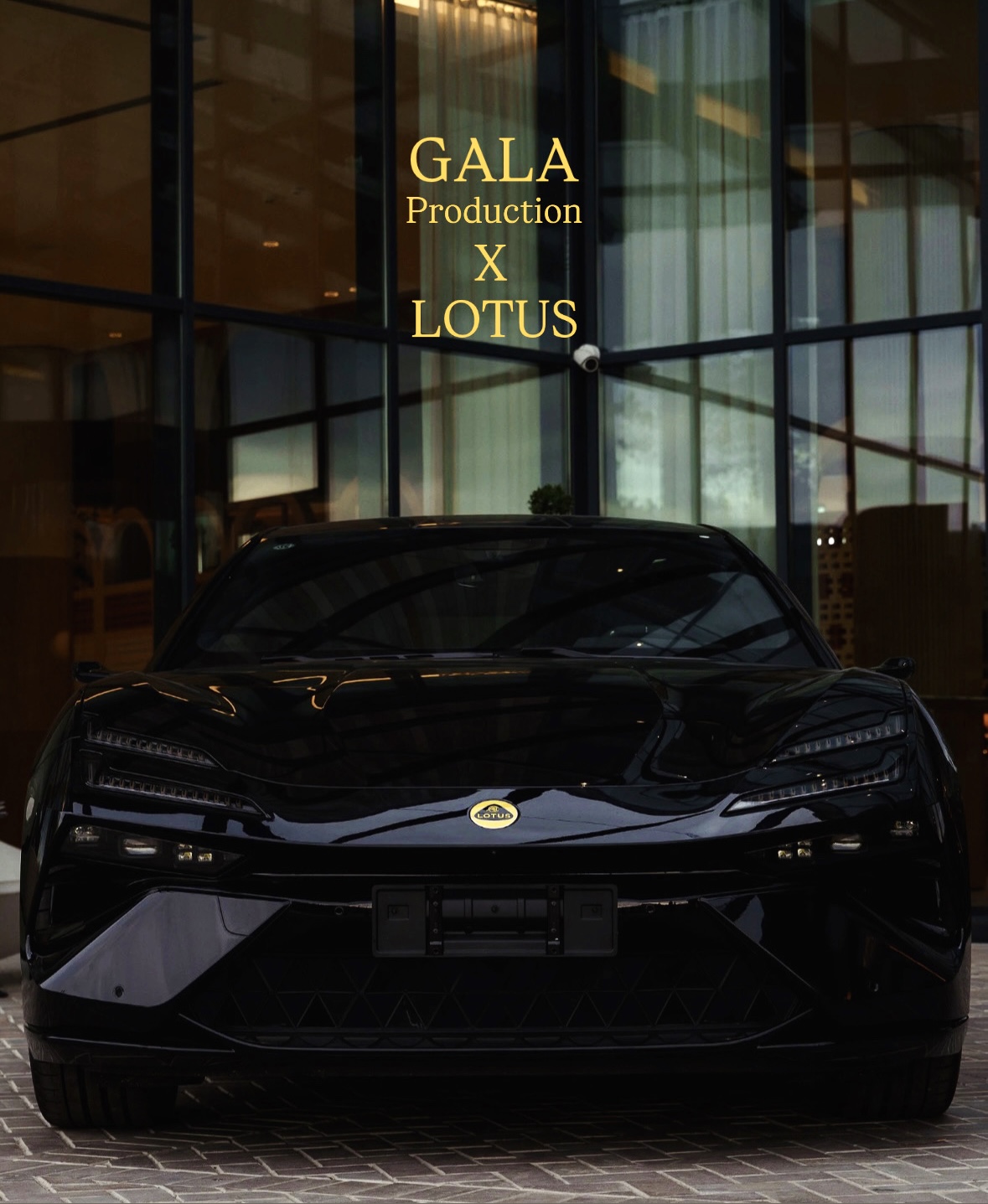 Black Lotus sports car at a Gala Production collaboration